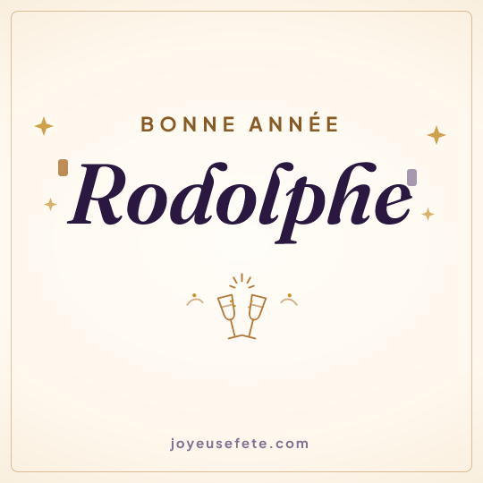 Image carrée « Bonne année Rodolphe » pour WhatsApp