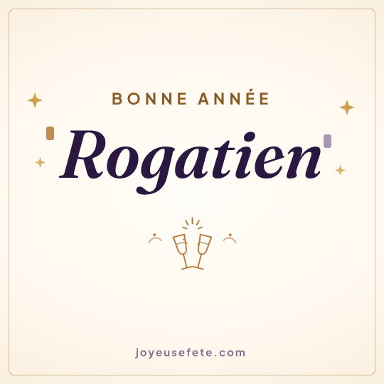 Image carrée « Bonne année Rogatien » pour WhatsApp