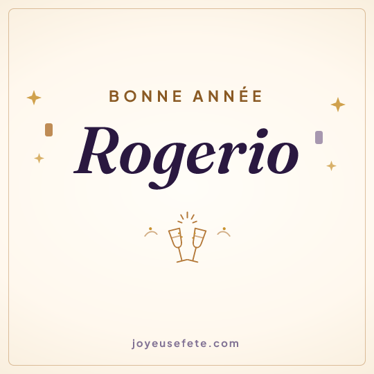 Image carrée « Bonne année Rogerio » pour WhatsApp