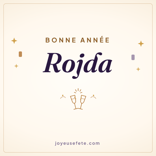 Image carrée « Bonne année Rojda » pour WhatsApp
