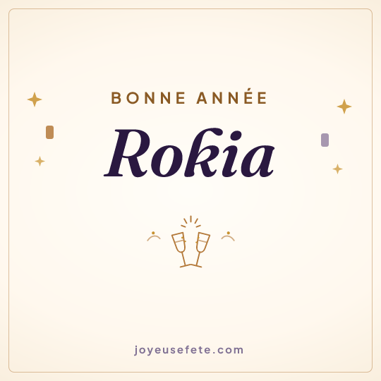 Image carrée « Bonne année Rokia » pour WhatsApp