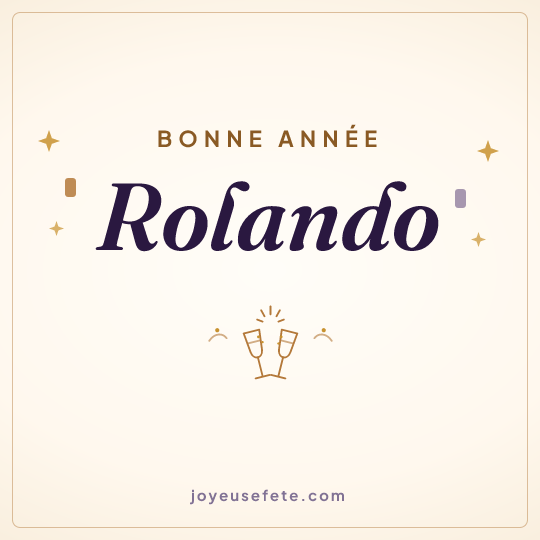 Image carrée « Bonne année Rolando » pour WhatsApp
