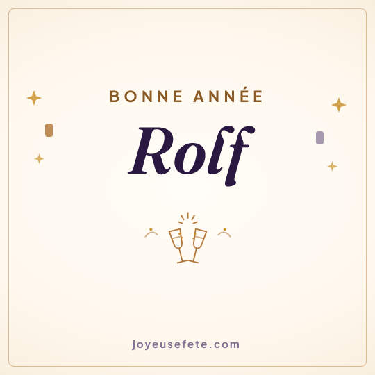 Image carrée « Bonne année Rolf » pour WhatsApp