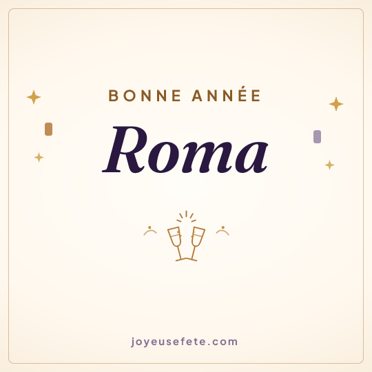 Image carrée « Bonne année Roma » pour WhatsApp