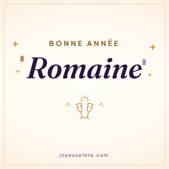 Image carrée « Bonne année Romaine » pour WhatsApp