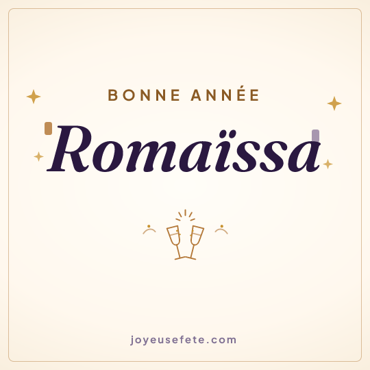 Image carrée « Bonne année Romaïssa » pour WhatsApp