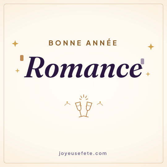 Image carrée « Bonne année Romance » pour WhatsApp