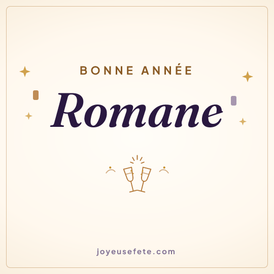 Image carrée « Bonne année Romane » pour WhatsApp