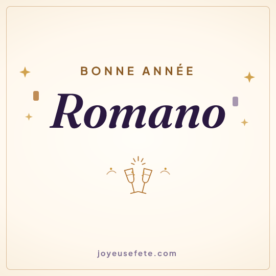 Image carrée « Bonne année Romano » pour WhatsApp