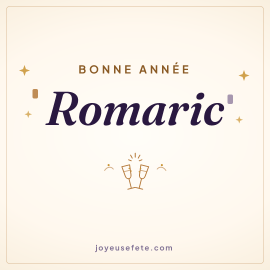 Image carrée « Bonne année Romaric » pour WhatsApp