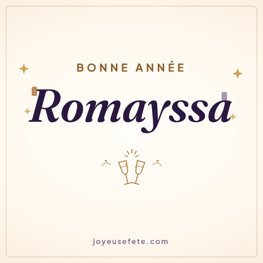 Image carrée « Bonne année Romayssa » pour WhatsApp