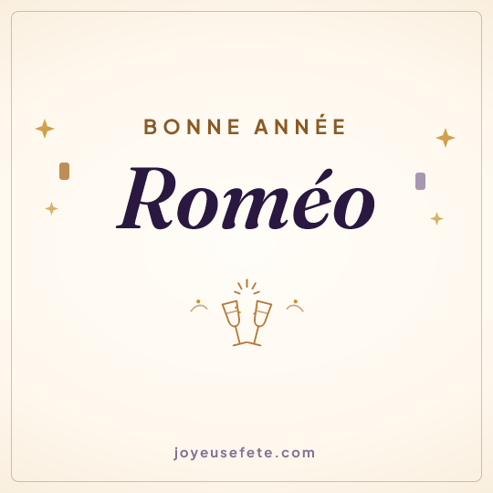 Image carrée « Bonne année Roméo » pour WhatsApp