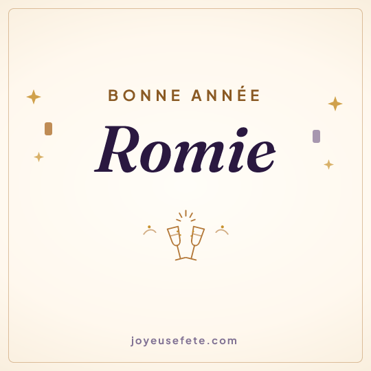 Image carrée « Bonne année Romie » pour WhatsApp