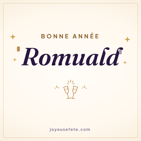 Image carrée « Bonne année Romuald » pour WhatsApp