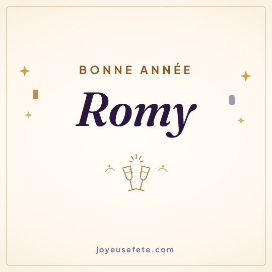 Image carrée « Bonne année Romy » pour WhatsApp