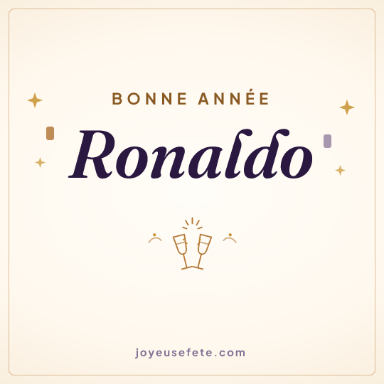 Image carrée « Bonne année Ronaldo » pour WhatsApp