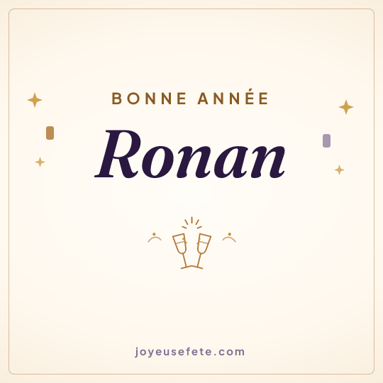 Image carrée « Bonne année Ronan » pour WhatsApp