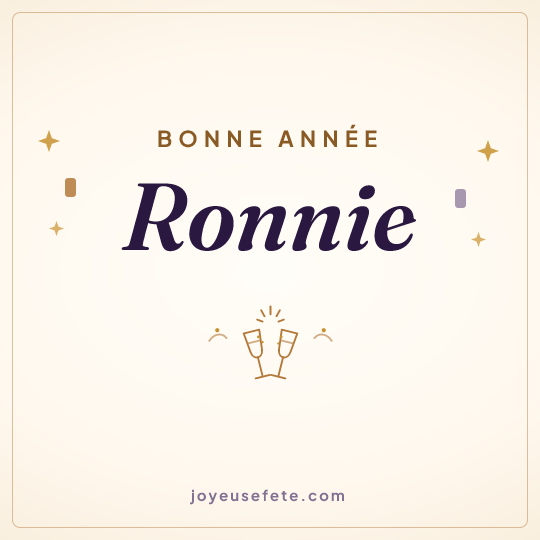 Image carrée « Bonne année Ronnie » pour WhatsApp