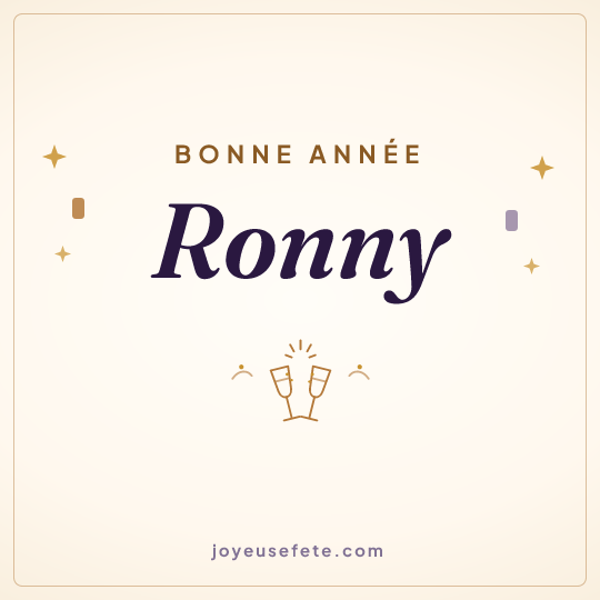 Image carrée « Bonne année Ronny » pour WhatsApp