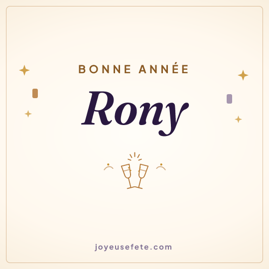 Image carrée « Bonne année Rony » pour WhatsApp