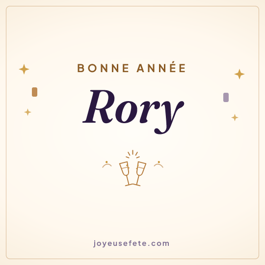 Image carrée « Bonne année Rory » pour WhatsApp