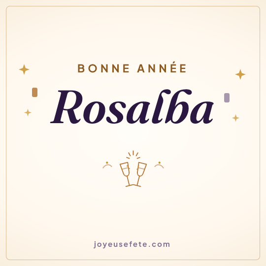 Image carrée « Bonne année Rosalba » pour WhatsApp