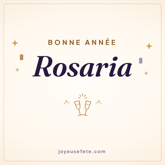Image carrée « Bonne année Rosaria » pour WhatsApp