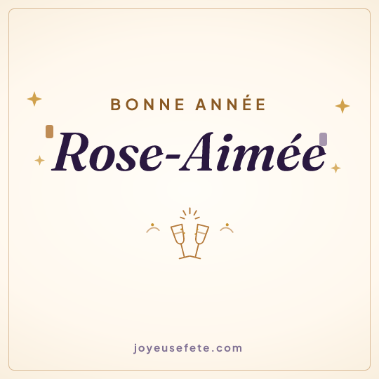 Image carrée « Bonne année Rose-Aimée » pour WhatsApp