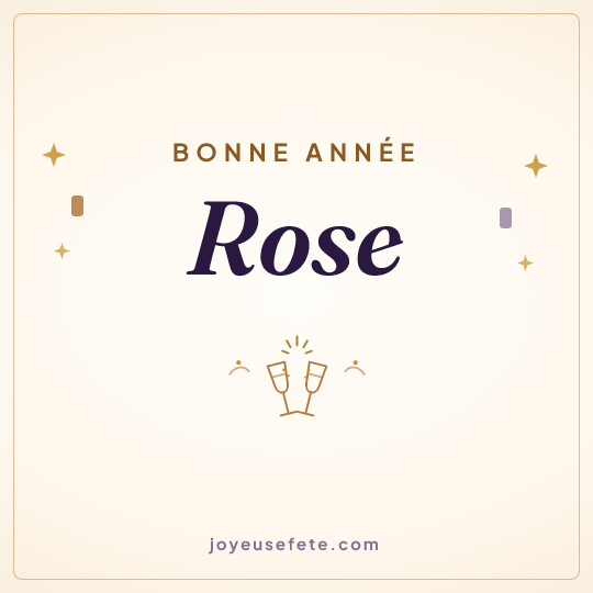 Image carrée « Bonne année Rose » pour WhatsApp