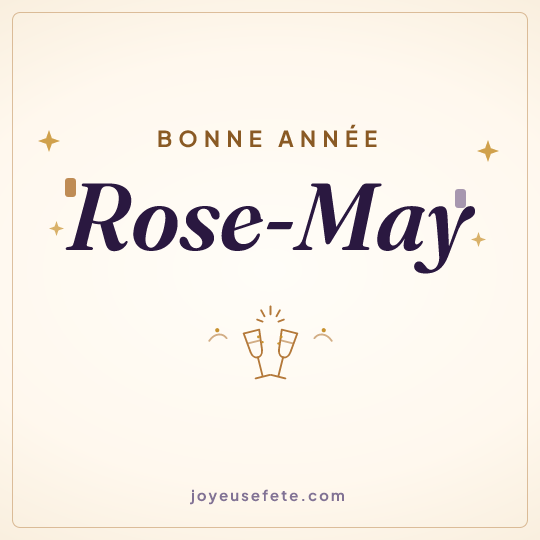 Image carrée « Bonne année Rose-May » pour WhatsApp