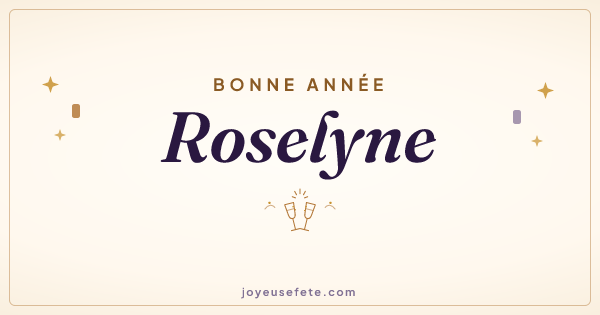 Image « Bonne année Roselyne » au format large