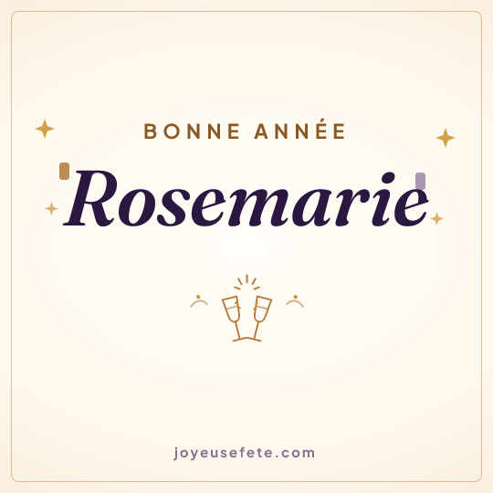 Image carrée « Bonne année Rosemarie » pour WhatsApp