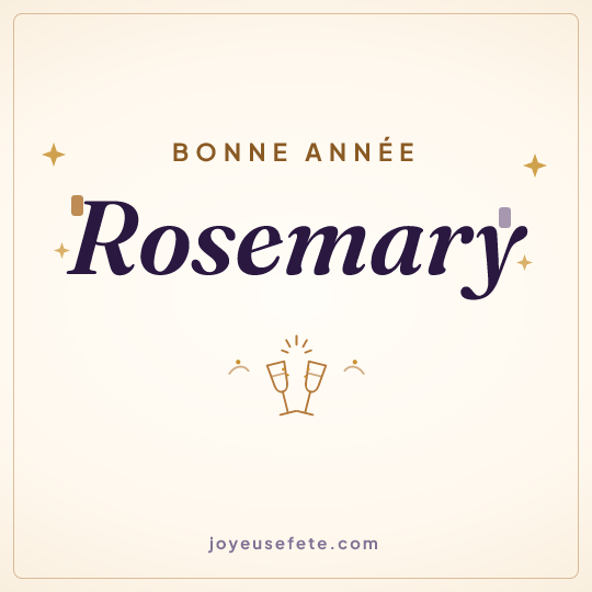 Image carrée « Bonne année Rosemary » pour WhatsApp