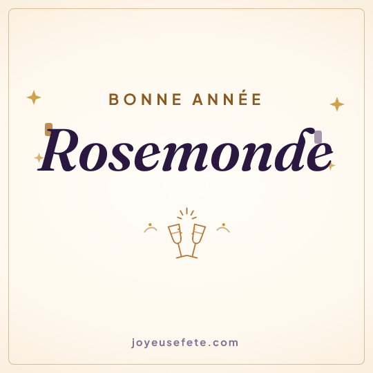 Image carrée « Bonne année Rosemonde » pour WhatsApp