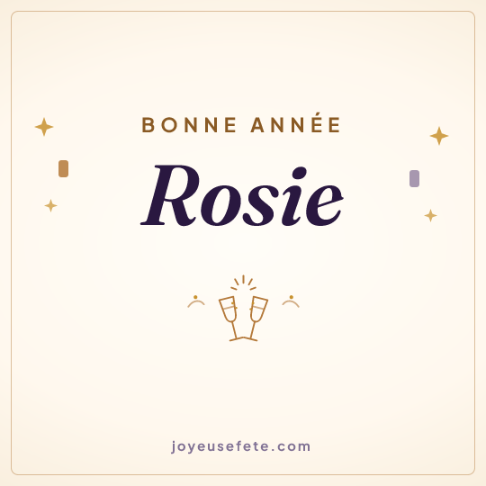 Image carrée « Bonne année Rosie » pour WhatsApp