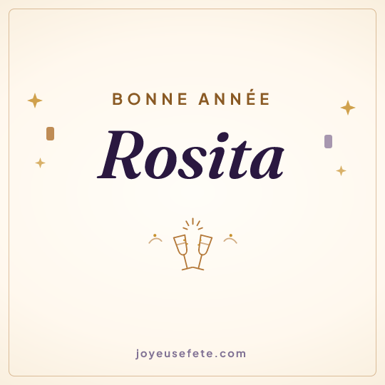 Image carrée « Bonne année Rosita » pour WhatsApp