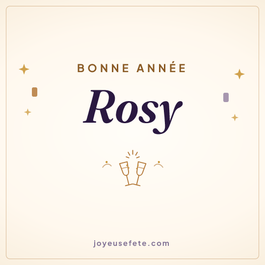 Image carrée « Bonne année Rosy » pour WhatsApp