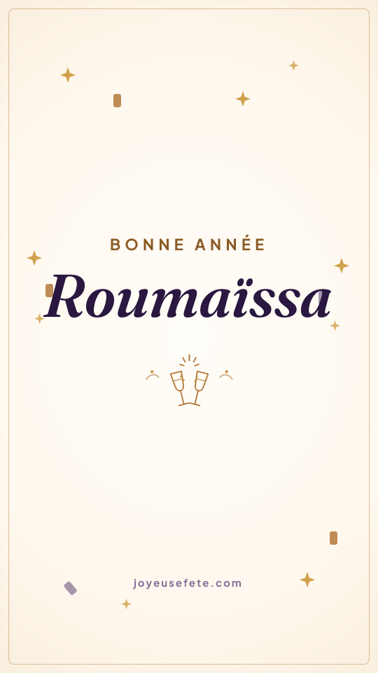 Image « Bonne année Roumaïssa » au format story