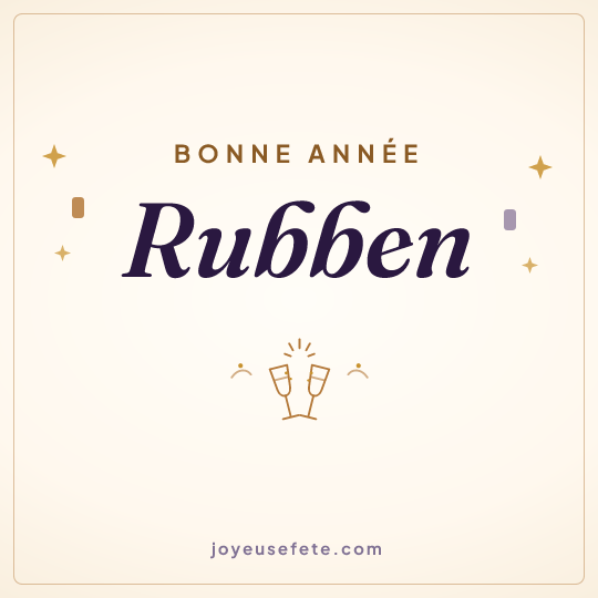 Image carrée « Bonne année Rubben » pour WhatsApp