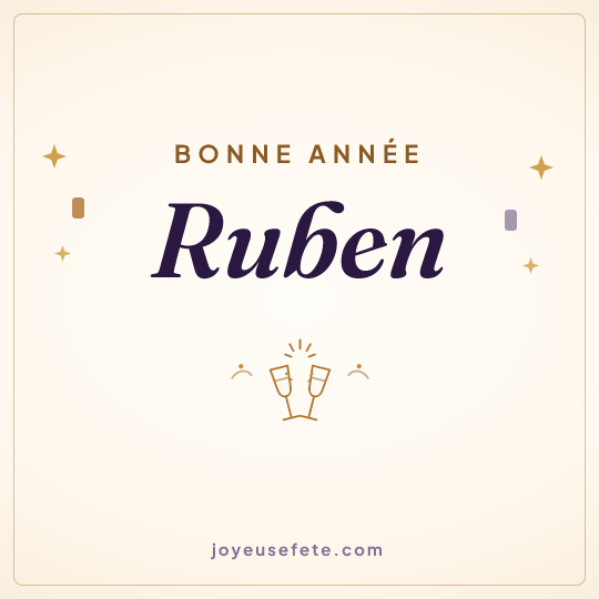 Image carrée « Bonne année Ruben » pour WhatsApp