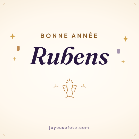 Image carrée « Bonne année Rubens » pour WhatsApp