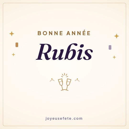 Image carrée « Bonne année Rubis » pour WhatsApp