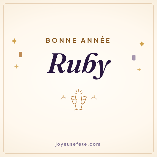 Image carrée « Bonne année Ruby » pour WhatsApp