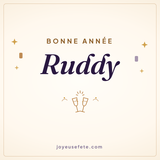 Image carrée « Bonne année Ruddy » pour WhatsApp