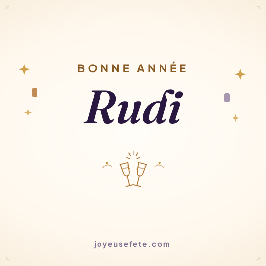 Image carrée « Bonne année Rudi » pour WhatsApp