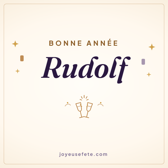 Image carrée « Bonne année Rudolf » pour WhatsApp