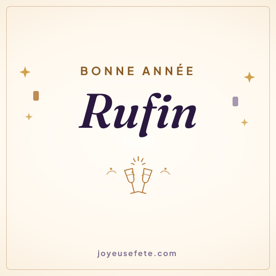 Image carrée « Bonne année Rufin » pour WhatsApp