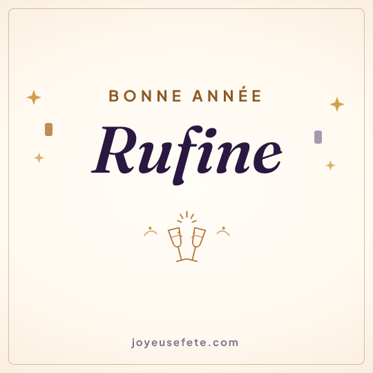 Image carrée « Bonne année Rufine » pour WhatsApp