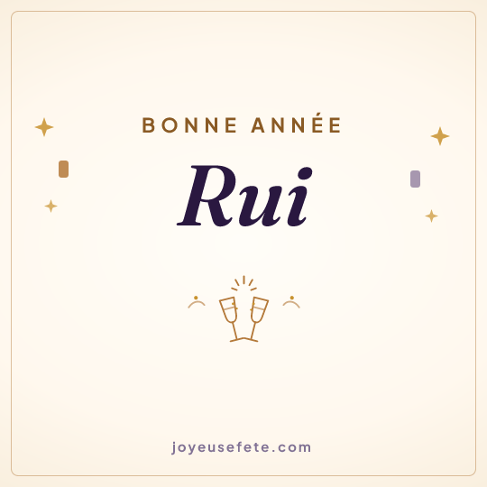 Image carrée « Bonne année Rui » pour WhatsApp