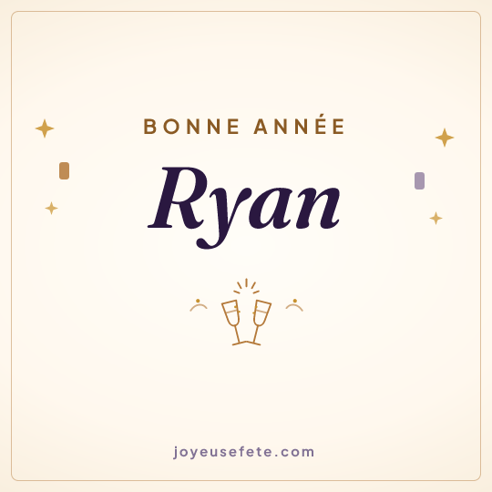 Image carrée « Bonne année Ryan » pour WhatsApp
